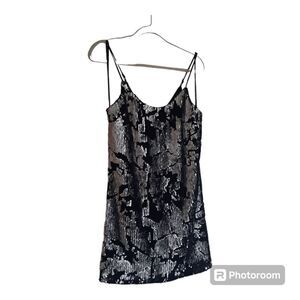 Forever 21 Black/Silver Sequin Spaghetti Strap Dress